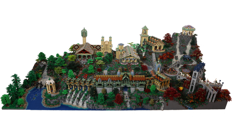 Illustration for article titled Rivendel, recreado al detalle en esta fastuosa maqueta de Lego